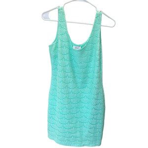 Candie's Women Green Lace Dress Size Large, Pre-owned
